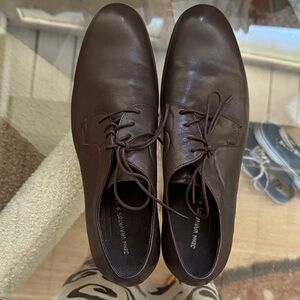 John Varvatos Dark Brown Leather Oxfords Never Worn